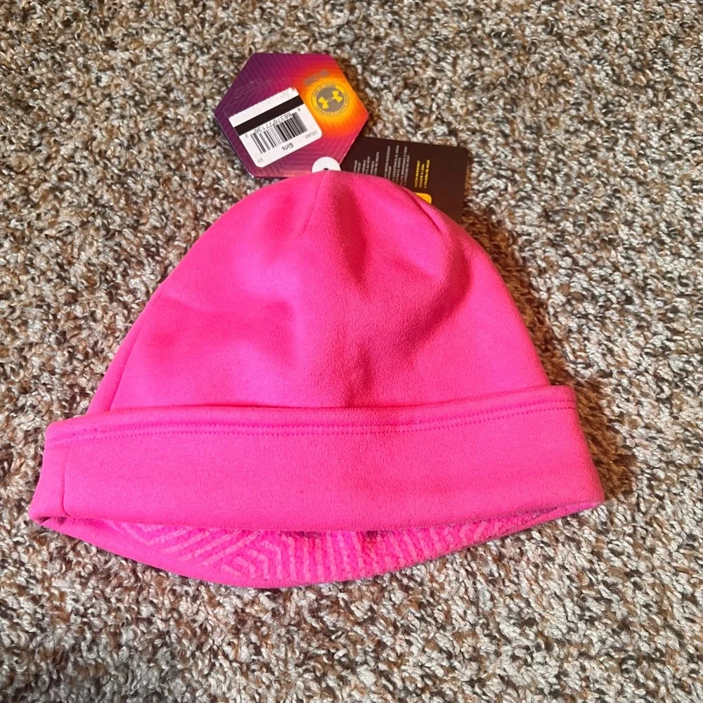 Under Armour Beanie ColdGear Infrared Storm 1 Youth Pink Hat‎
